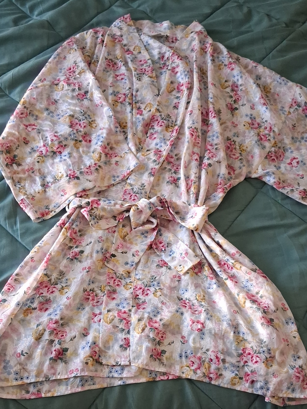 Vintage Morgan Taylor Floral Robe 🌸🌿 80s 90s VTG Size P/S